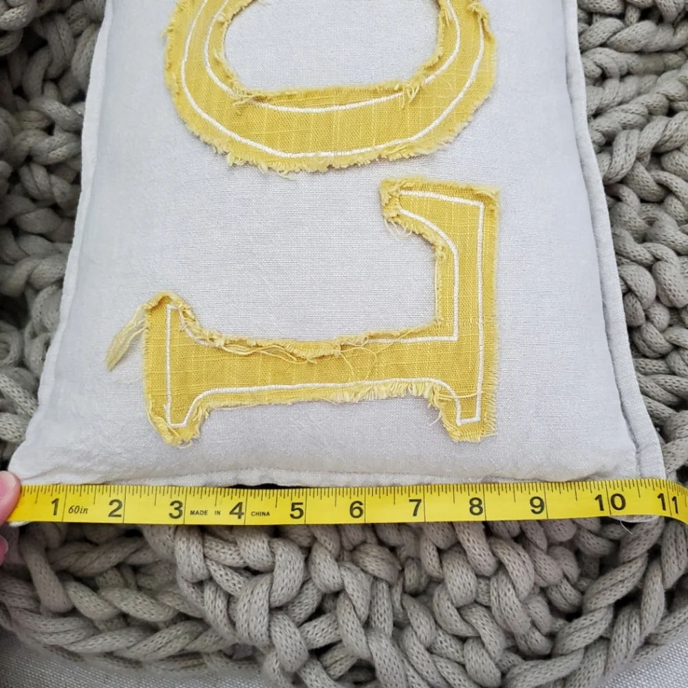 Boho Chic Accent Pillow, Tan, Yellow 